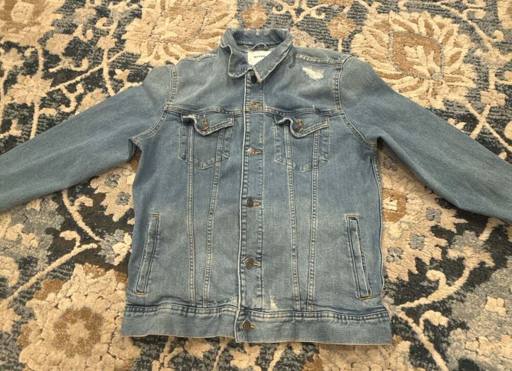 Old Navy Denim Jacket Size M Distressed Blue